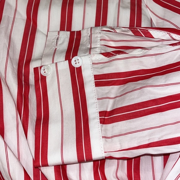 Harshman Faux Wrap Striped Shirt - Picture 11 of 13